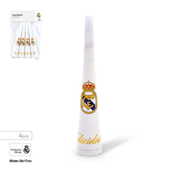 Imagen de Matasuegras Corneta Real Madrid – Felicidades (6 uds)