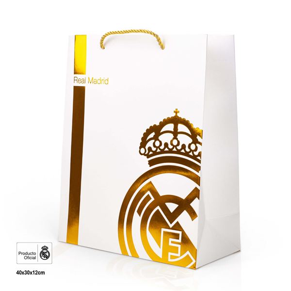 Imagens de Bolsa Regalo Grande Real Madrid Escudo Dorado (30x12x40cm)