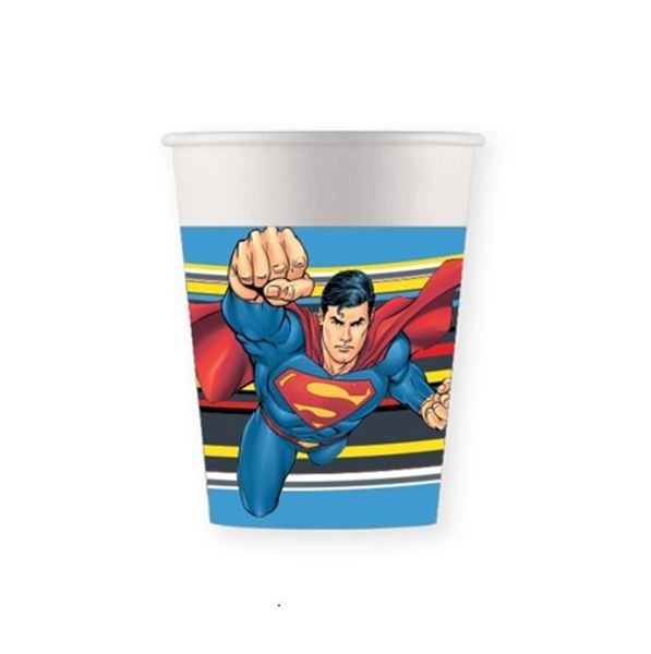 Imagen de Vasos Superman Cartón 200ml (8uds)