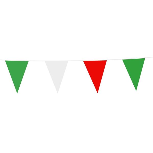 Picture of Banderín Verde, Blanco y Rojo Plástico (10m)