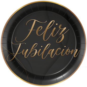 Imagen de Platos Feliz Jubilación cartón 23cm (8 unidades)