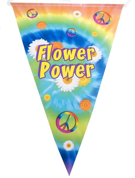Picture of Banderín Fiesta Hippie Flower Power Plástico (5m)