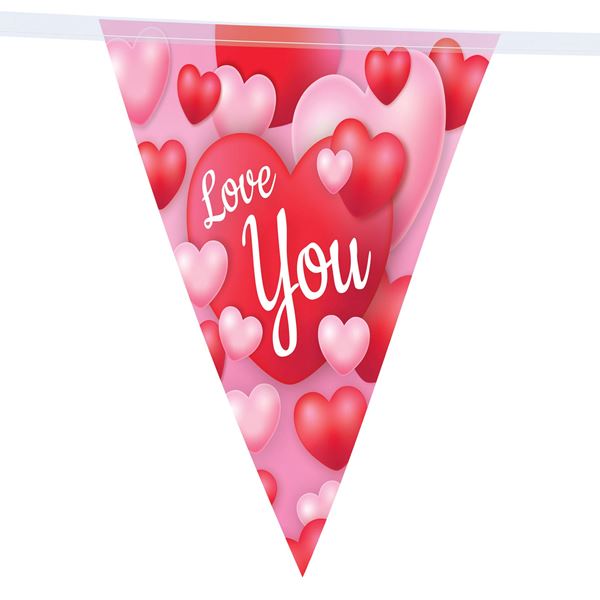 Imagen de Banderín Love You Plástico (5m)