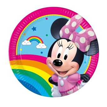 Imagens de Platos Minnie Mouse Arcoíris cartón 20cm (8 uds)