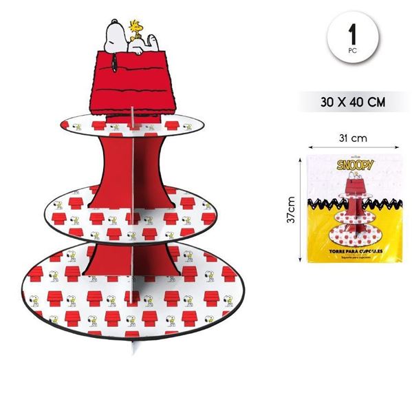 Picture of Stand Cupcakes Snoopy Clásico cartón (40cm x 30cm) 