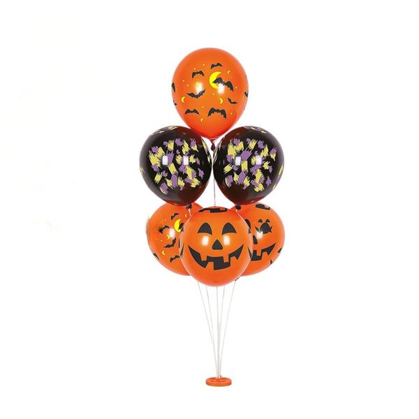 Imagen de Bouquet Globos Calabazas y Murciélagos Halloween Látex (6 unidades)