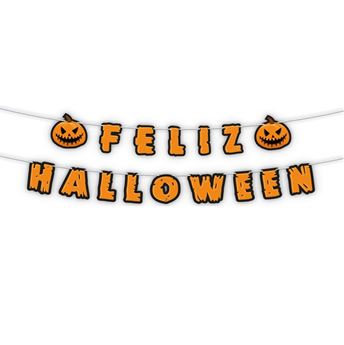 Picture of Guirnalda Feliz Halloween Calabazas cartón (4m)