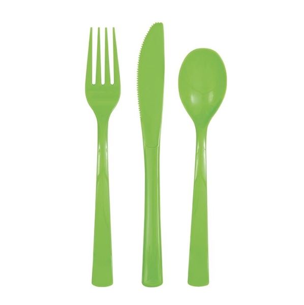 Imagen de Cubiertos Verde Claro Reutilizables (6x3)