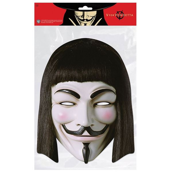 Imagen de Máscara V de Vendetta Plana Cartón