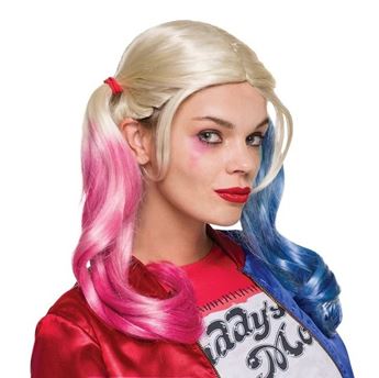 Imagen de Peluca Harley Quinn con Coletas Rosa y azul