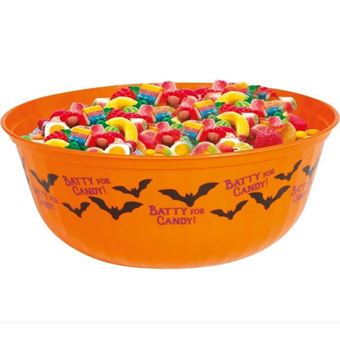 Picture of Bol Halloween Naranja Murciélagos Plástico (27cm)