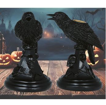 Imagen de Portavela Cuervo Oscuro Halloween (16cm)