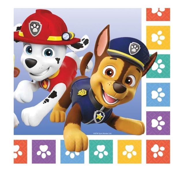 Imagens de Servilletas de Patrulla Canina Cumpleaños papel 33cm (16 unidades)