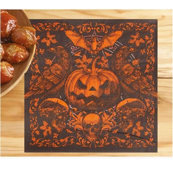 Picture of Servilletas Calabaza Gótica Halloween papel 33cm (20 unidades)