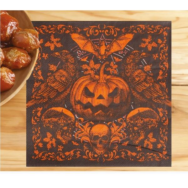 Imagen de Servilletas Calabaza Gótica Halloween papel 33cm (20 unidades)