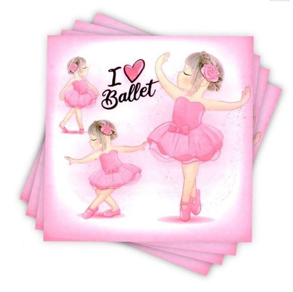 Picture of Servilletas I Love Ballet papel (12uds)