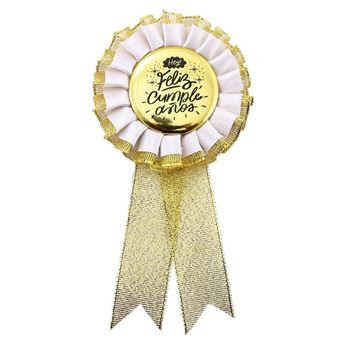 Imagens de Chapa Escarapela Feliz Cumpleaños Dorado