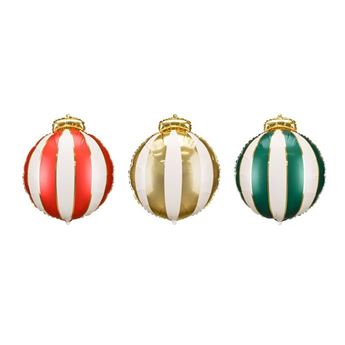 Imagen de Globos Forma Bolas de Navidad Foil 45cm (3uds)