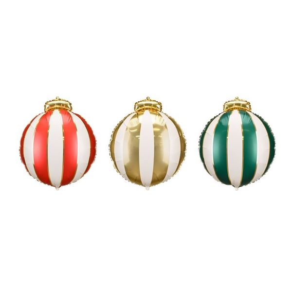 Picture of Globos Forma Bolas de Navidad Foil 45cm (3uds)