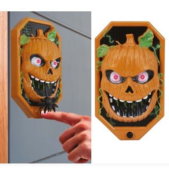 Imagens de Decorado Timbre Calabaza Luz y Sonido Halloween (20cm)