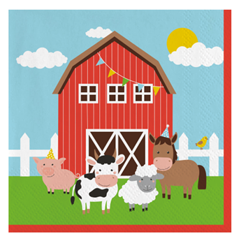 Imagen de Servilletas Mi Granja Infantil papel 33cm (20 unidades)