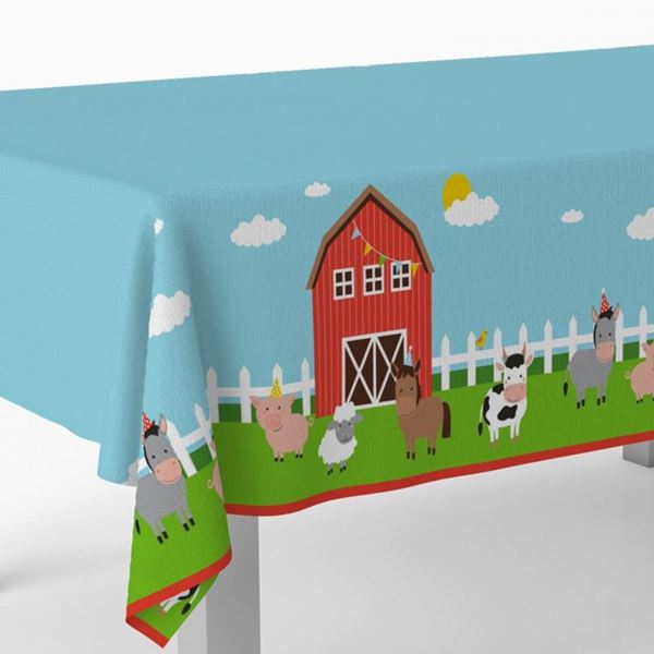 Imagen de Mantel Mi Granja Infantil plástico (120cm x 180cm)