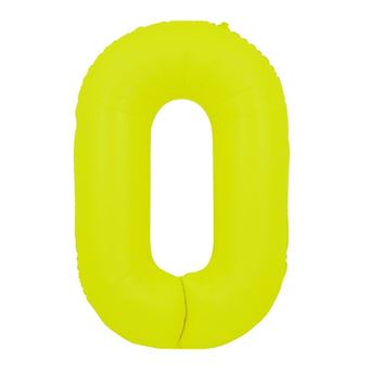 Picture of Globo Número 0 Amarillo Flúor XL 86cm
