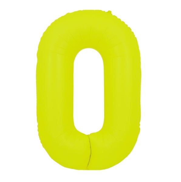 Picture of Globo Número 0 Amarillo Flúor XL 86cm