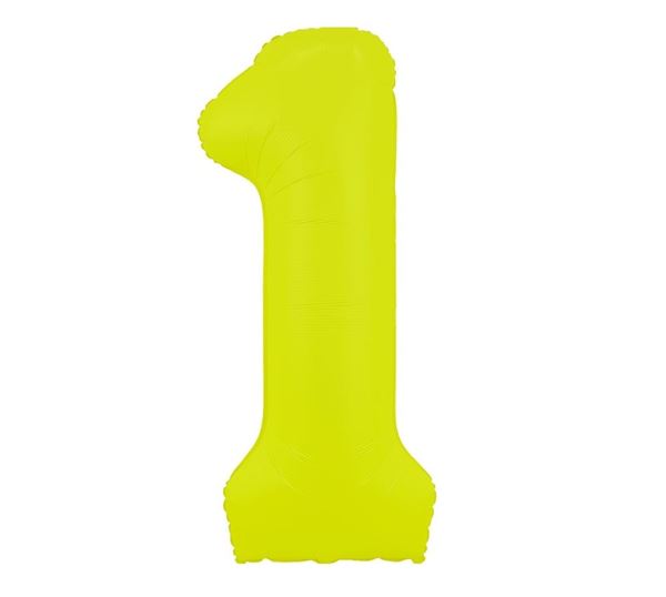 Picture of Globo Número 1 Amarillo Flúor XL 86cm