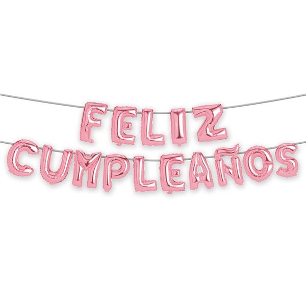 Imagen de Guirnalda de Globos Feliz Cumpleaños Rosa (6m)