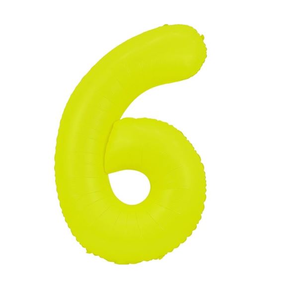 Imagens de Globo Número 6 Amarillo Flúor XL 86cm