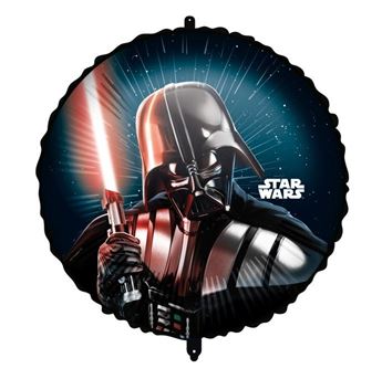 Imagen de Globo Star Wars Darth Vader con cinta y peso (45cm)