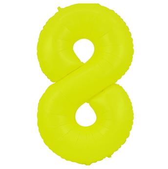 Imagen de Globo Número 8 Amarillo Flúor XL 86cm