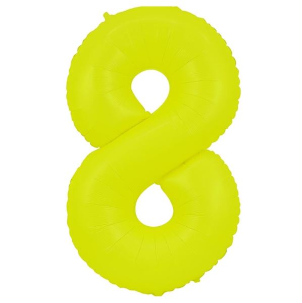Picture of Globo Número 8 Amarillo Flúor XL 86cm