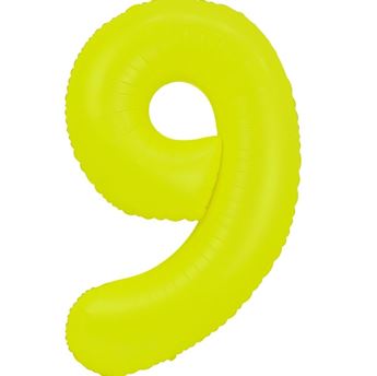 Picture of Globo Número 9 Amarillo Flúor XL 86cm