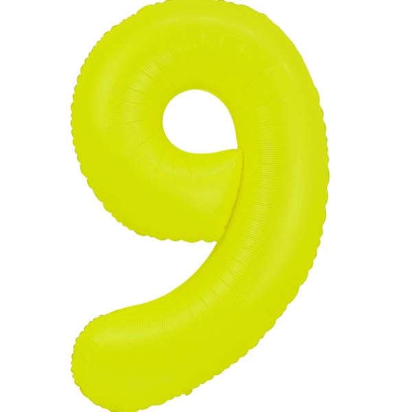 Picture of Globo Número 9 Amarillo Flúor XL 86cm
