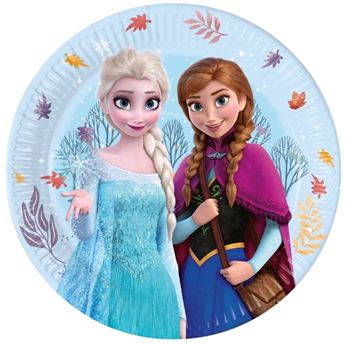 Imagen de Platos Frozen II Anna & Elsa  Disney cartón 23cm (8 uds)