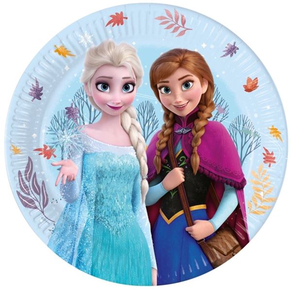 Imagen de Platos Frozen II Anna & Elsa  Disney cartón 23cm (8 uds)
