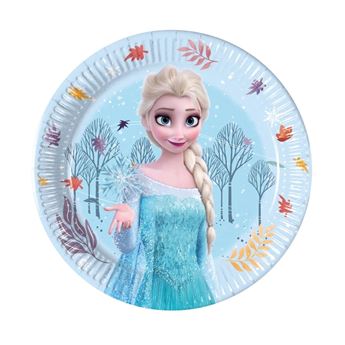 Imagen de Platos Frozen II Anna & Elsa Disney cartón 18cm (8 uds)
