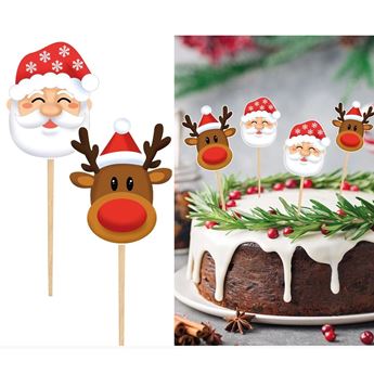 Imagens de Pinchos Navideños Decorativos cartón (12uds)