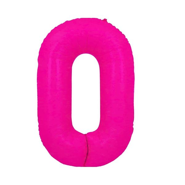 Picture of Globo Número 0 Rosa Neón Flúor Gigante (86cm)