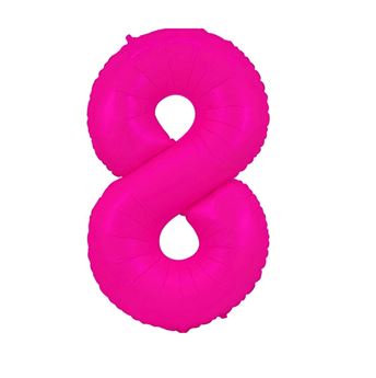 Imagen de Globo Número 8 Rosa Neón Flúor Gigante (86cm)