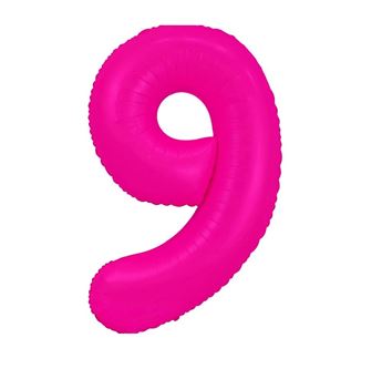 Imagen de Globo Número 9 Rosa Neón Flúor Gigante (86cm)