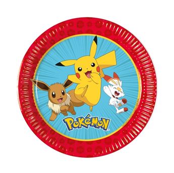 Imagen de Platos Pokémon Cumpleaños cartón 20cm (8 unidades)