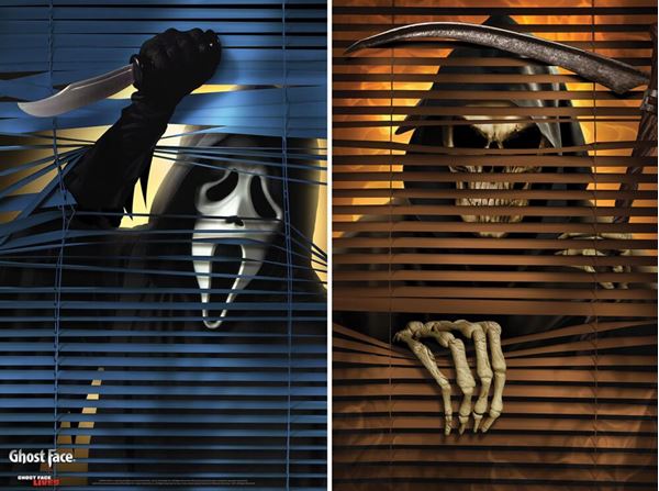 Imagens de Decoración de Ventana Creepy Halloween – Reaper y GhostFace (91 cm)