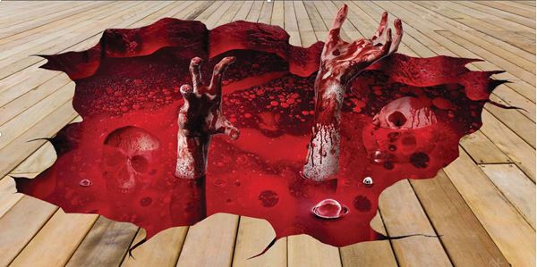 Imagens de Adhesivo 3D Sangriento Halloween (105cm x 53cm)