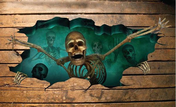 Imagens de Adhesivo 3D Esqueletos Halloween (105cm x 53 cm)