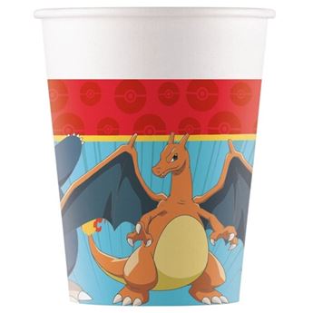 Imagen de Vasos Pokémon Cumpleaños cartón 200ml (8 unidades)