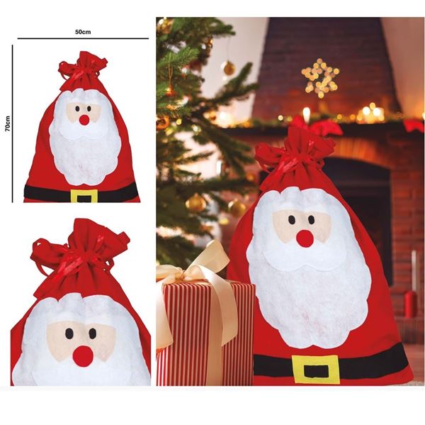 Imagens de Saco de Navidad Papá Noel Tela (70cm x 50cm)