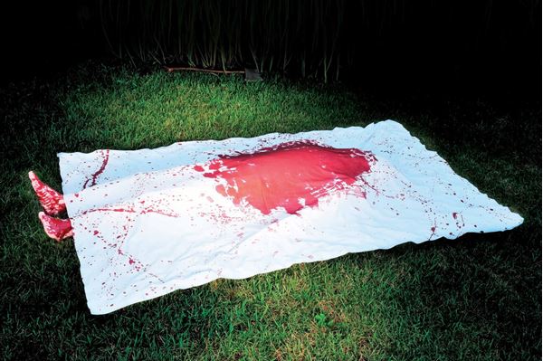 Imagens de Decoración de Escena Sangrienta para Halloween (1,8 x 1 m)